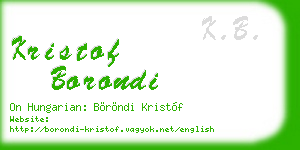 kristof borondi business card