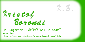 kristof borondi business card